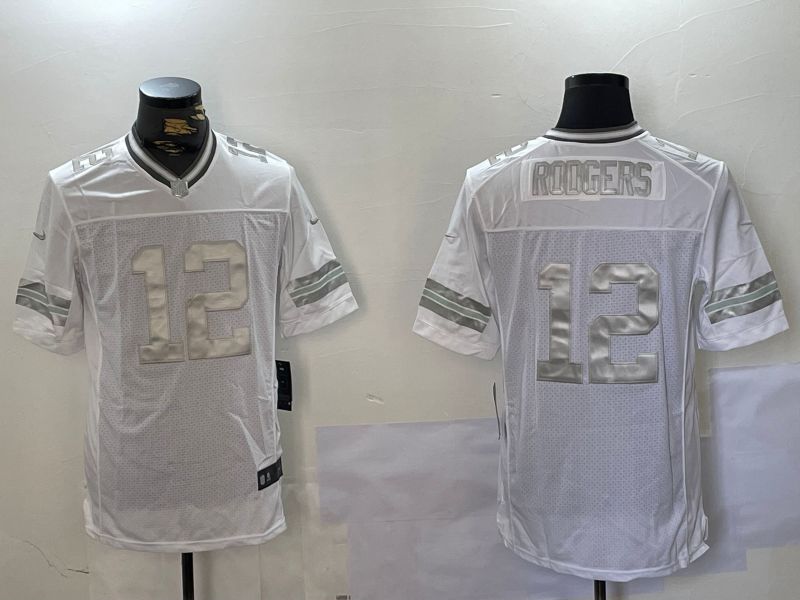 Men Green Bay Packers #12 Rodgers White 2024 Nike Limited NFL Jersey style 10181